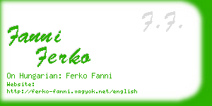 fanni ferko business card